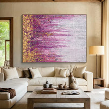 Load image into Gallery viewer, Hand - painted Large - scale Purple Reed Field Abstract Acrylic Art for Nature - Themed Bedrooms LargeART0064
