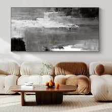 Load image into Gallery viewer, Monochrome Abstract Layers Abstract Canvas Painting, Ideal for Modern Office &amp; Minimalist Living Room LargeART1124

