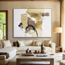 Load image into Gallery viewer, Custom Large - Scale Beige - Black Expressive Abstract Art - Perfect for Minimalist Home Office &amp; Art - Centric Café LargeART0797
