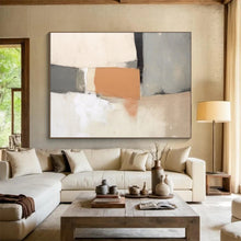 Load image into Gallery viewer, Neutral Tones with Earthy Accent Abstract acrylic painting DLZ076
