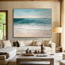 Load image into Gallery viewer, Hand - Painted Detailed Coastal Beach Scene Acrylic Art for Relaxing Sunroom LargeART1644
