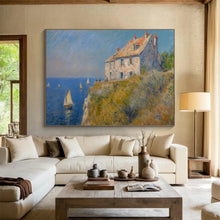 Load image into Gallery viewer, Coastal Cliffside Abstract Painting for Beach House &amp; Seaside Café DKH222
