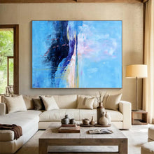 Load image into Gallery viewer, Massive Blue - Toned Coastal Abstract Acrylic for Beachfront Villa Bedroom &amp; Relaxing Spa Lounge LargeART0326

