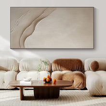 Load image into Gallery viewer, Beige Textured Waves Acrylic Art, Nice for Minimalist Bedroom &amp; Serene Office LargeART1068
