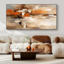 Load image into Gallery viewer, Warm - Toned Abstract Cityscape Canvas Painting, Ideal for Cozy Living Room &amp; Creative Studio LargeART1258
