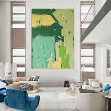 Load image into Gallery viewer, Green - Toned Geometric Abstract Art, Suited for Minimalist Office &amp; Nature - Themed Café LargeART2276
