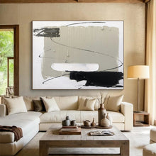 Load image into Gallery viewer, Large - Scale Gray - Black - White Abstract Art for Contemporary Entryway &amp; Art - Forward Café LargeART0502
