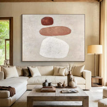 Load image into Gallery viewer, Minimalist Neutral Shapes Abstract Painting on Canvas - “Quiet Balance” DKH594
