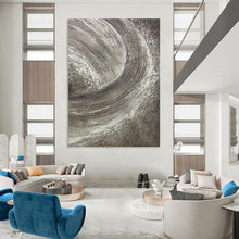 Load image into Gallery viewer, “Grey and White Textured Abstract” - Textural Abstract Art on Canvas DKH1542
