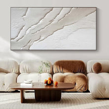 Load image into Gallery viewer, Large - Scale Hand - painted White Textured Lines Acrylic Art for Minimalist Galleries LargeART0172
