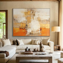 Load image into Gallery viewer, Warm - Toned Abstract Acrylic for Living Room &amp; Cozy Café LargeART0817
