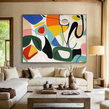 Load image into Gallery viewer, Colorful Abstract Shapes Collage Acrylic Art - Suited for Playful Kids’ Playroom &amp; Bohemian - style Studio LargeART0635
