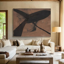 Load image into Gallery viewer, Enormous Brown Background Abstract Acrylic for Warm - Toned Study LargeART0267
