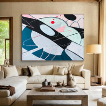 Load image into Gallery viewer, Playful Geometric Abstract Painting on Canvas DKH549
