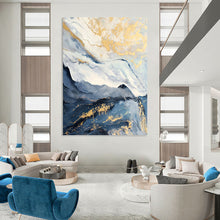 Load image into Gallery viewer, “Gilded Mountain Waves” Abstract Landscape Painting on Canvas, Luxurious Nature Art DKH930
