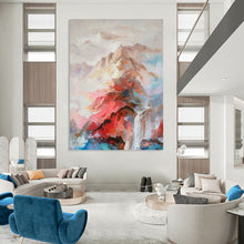 Load image into Gallery viewer, “Romantic Mountain Landscape in Color” - Pink, Blue, Purple Scenic Art on Canvas DKH1348
