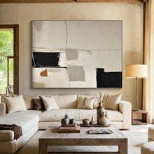 Load image into Gallery viewer, Geometric Neutral Abstract Painting for Mid - Century Home &amp; Art Gallery Corridor DKH248
