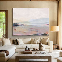 Load image into Gallery viewer, Pastel - Hued Mountain Landscape Abstract acrylic painting DLZ129
