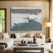 Load image into Gallery viewer, Large - Scale Gray Abstract Art for Minimalist Bedroom &amp; Modern Office LargeART0494
