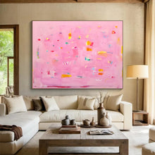 Load image into Gallery viewer, Pink - Based Colorful Abstract Painting for Girls&#39; Bedroom &amp; Trendy Café DKH051
