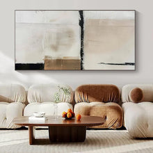 Load image into Gallery viewer, White, Black &amp; Gold Abstract Painting, Perfect for Luxury Bedroom &amp; Chic Lounge LargeART1475
