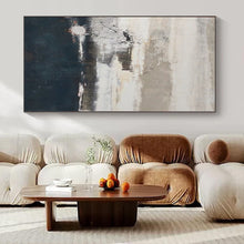 Load image into Gallery viewer, Hand - painted Massive Gray - Blue Textured Abstract Acrylic Art for Artistic Living Rooms LargeART0131
