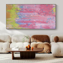 Load image into Gallery viewer, Pink - Blue - Green Abstract Painting, Ideal for Bohemian Nursery &amp; Artsy Café LargeART1402
