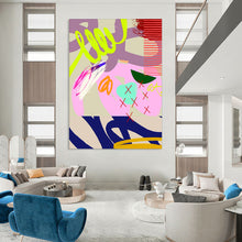 Load image into Gallery viewer, Playful Colorful Abstract Painting, Perfect for Creative Kids’ Room &amp; Lively Office Breakroom LargeART1842
