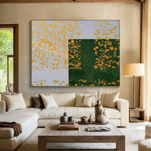 Load image into Gallery viewer, Geometric Abstract Painting with Yellow and Green for Modern Office &amp; Art - Loving Library DKH307
