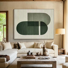 Load image into Gallery viewer, Green Geometric Overlaps Acrylic Art - Ideal for Mid - century Modern Office &amp; Minimalist Living Room LargeART0594
