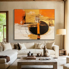 Load image into Gallery viewer, Orange - Black - White Geometry Art for Modern Office &amp; Bold Living Room LargeART0853
