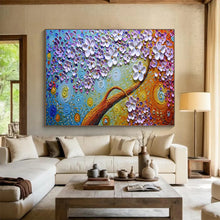 Load image into Gallery viewer, “Blossom Tree of Dreams” - Textured Abstract Acrylic with Swirling Patterns, Fits Bedroom and Yoga Studio DLZ217
