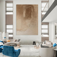 Load image into Gallery viewer, “Abstract Brown Sketch” - Minimalist Line Art on Canvas DKH1659
