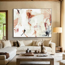 Load image into Gallery viewer, Subtle Brown - White Abstract Acrylic painting DLZ145
