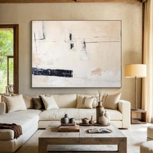 Load image into Gallery viewer, Minimalist Black - and - Beige Abstract Painting for Industrial Loft &amp; Contemporary Gallery DKH096
