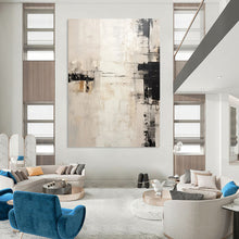 Load image into Gallery viewer, “Neutral Tones with Black Accents” – Understated Abstract with Subtle Textures DTP131
