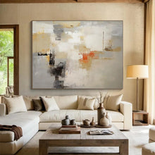 Load image into Gallery viewer, Neutral - Orange Abstract Patches Art for Sunny Breakfast Nook &amp; Creative Studio LargeART0870

