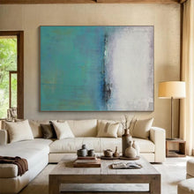 Load image into Gallery viewer, Muted Coastal Abstract Acrylic Art - Great for Scandinavian - inspired Bedroom &amp; Relaxing Spa LargeART0636
