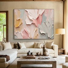 Load image into Gallery viewer, 3D Textured Floral Abstract Painting on Canvas - “Pastel Petals” DKH667
