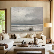 Load image into Gallery viewer, “Grey Textured Seaside” - Minimalist Abstract Acrylic, Great for Modern Office and Art Studio DLZ265
