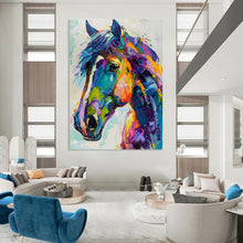 Load image into Gallery viewer, “Vibrant Painted Horse” – Colorful Horse Oil Painting with Bold Brushstrokes DTP086
