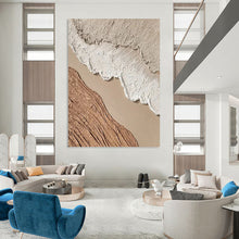 Load image into Gallery viewer, “Earth Tone Textured Layers” - Beige, Brown, White Abstract Art on Canvas DKH1130

