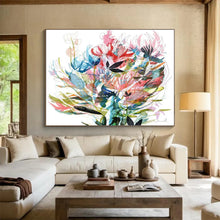 Load image into Gallery viewer, Colorful Floral Abstract Abstract acrylic painting DLZ138
