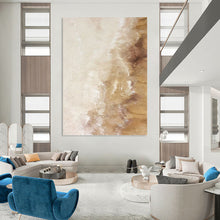 Load image into Gallery viewer, “Soft Beige Textures” - Beige, Brown Abstract Art on Canvas DKH1223
