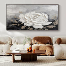 Load image into Gallery viewer, Textured White Rose Abstract Painting, Suited for Elegant Bedroom &amp; Sophisticated Salon LargeART1466
