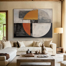 Load image into Gallery viewer, Large - Format Hand - painted Circular Geometric Abstraction Acrylic Art for Contemporary - Style Studies LargeART0247
