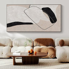 Load image into Gallery viewer, Abstract Figure with Black - White Shapes Abstract Canvas Painting, Great for Modern Bedroom &amp; Art Gallery LargeART1141
