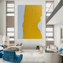 Load image into Gallery viewer, “Bold Yellow and White Shapes” – Thick, textured yellow shape against a white background. DTP340
