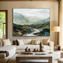 Load image into Gallery viewer, Textured Landscape Abstract Painting on Canvas - “Mountain Textures” DKH725
