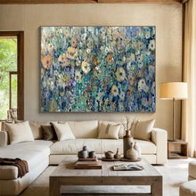 Load image into Gallery viewer, Wildflower Field “Dreamy Meadow” Painting on Canvas, Ethereal Landscape Art DKH897
